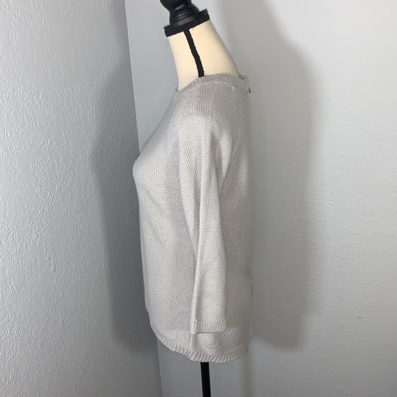 Zara Knit Gray Zipper Back Crewneck Pullover Sweater size Medium - Picture 2 of 12